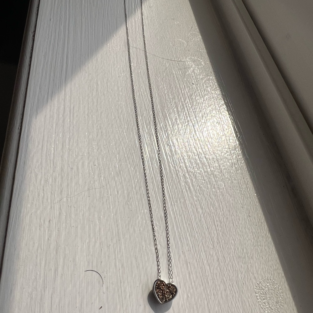 Zales champagne diamond Heart Pendant Necklace - Picture 3 of 6